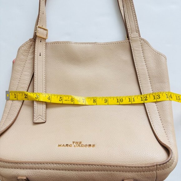 Marc Jacobs Director Large Tote Shoulder Bag Calf Leather Beige - Picture 8 of 12